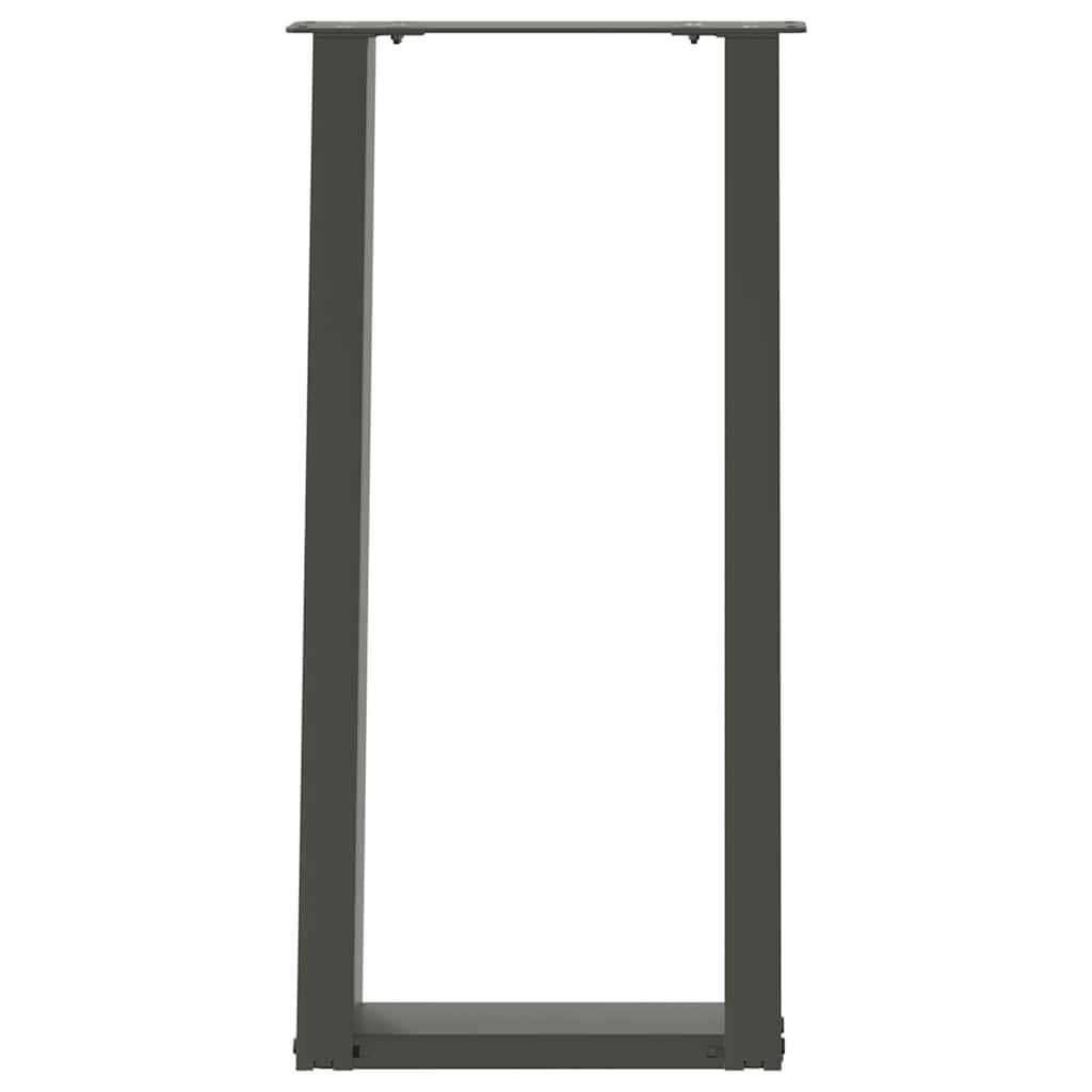 Pieds de table console en U, 2 pièces, anthracite, 28 x (72-73) cm, acier - XIOS