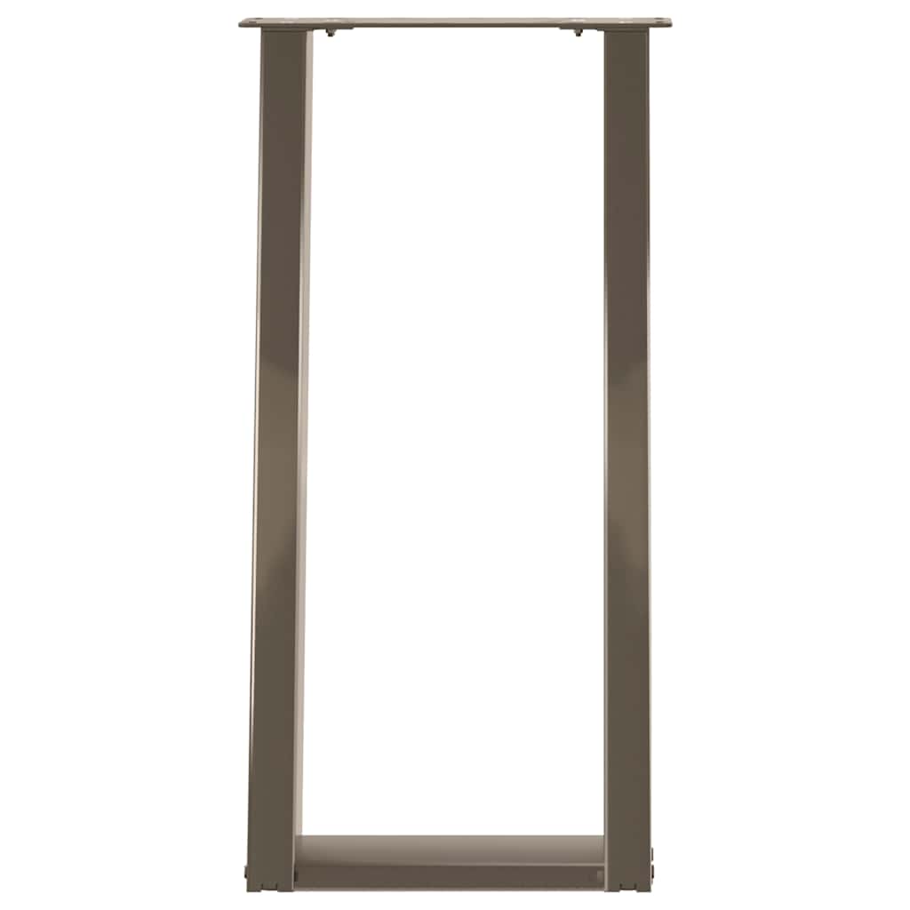 Pieds de table console en U, 2 pièces, acier naturel, 28 x (72-73) cm - XIOS