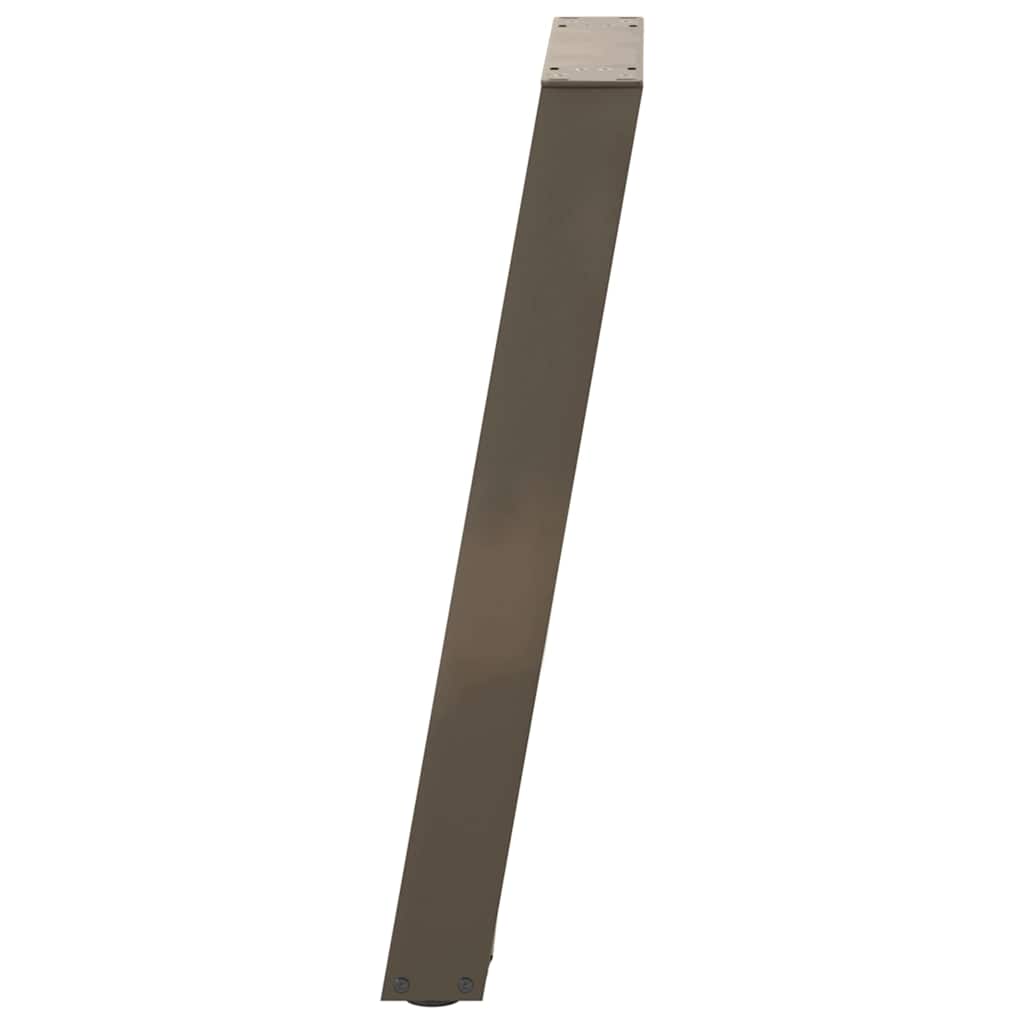 Pieds de table console en U, 2 pièces, acier naturel, 28 x (72-73) cm - XIOS