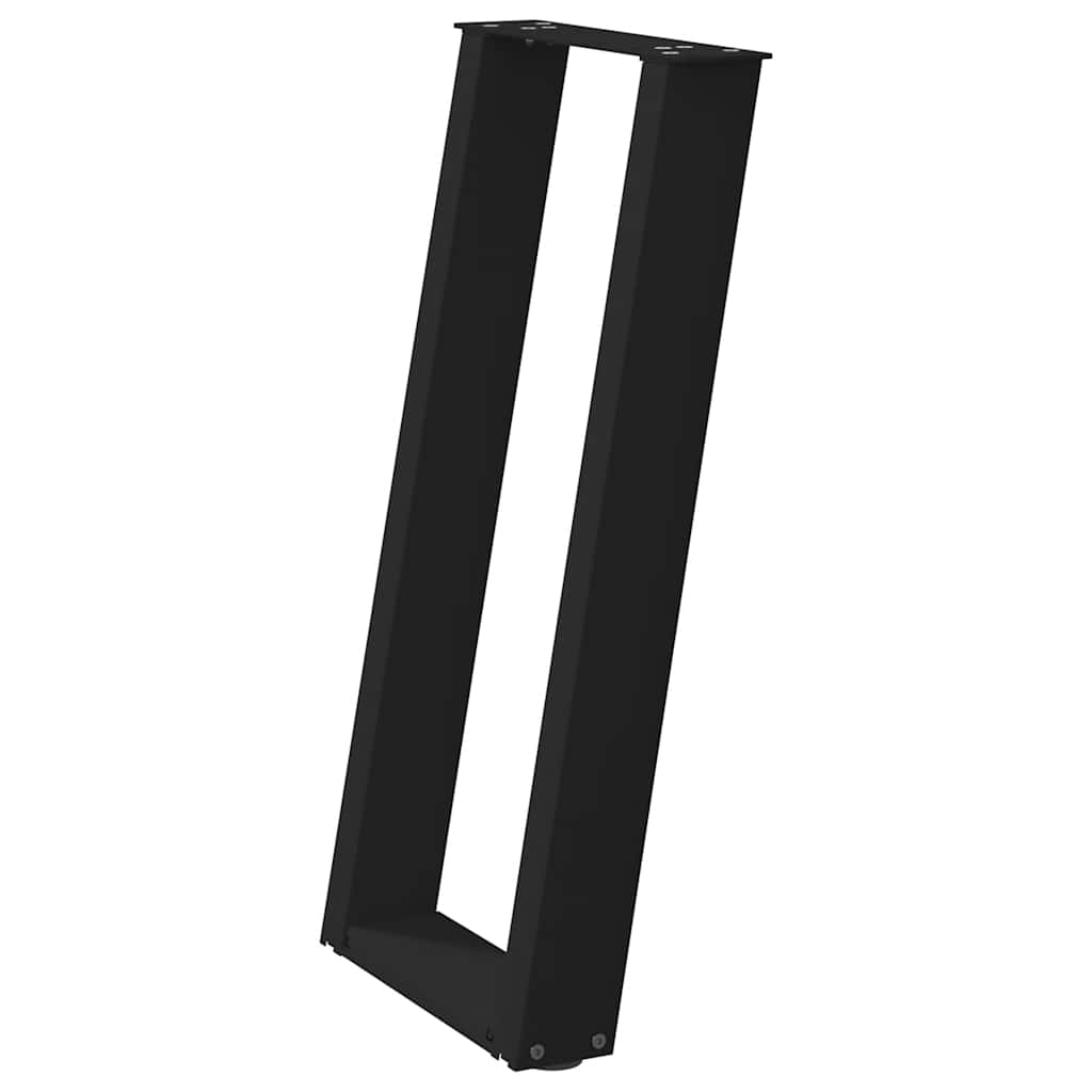 Pieds de table console en U, 2 pièces, noir, 38 x (72-73) cm, acier - XIOS