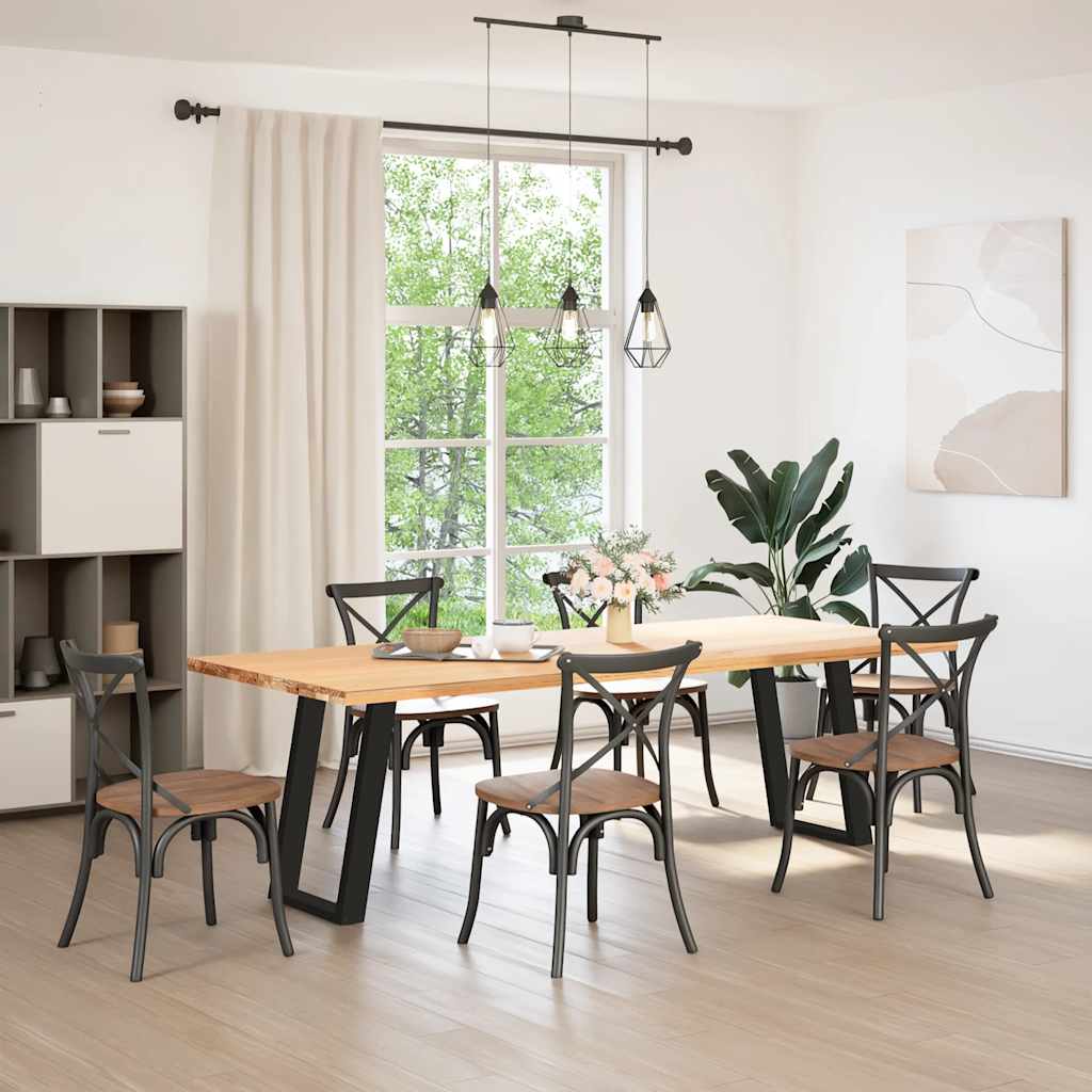 Pieds de table à manger en U 2 pièces Noir 50 x (72-73) cm Acier - XIOS