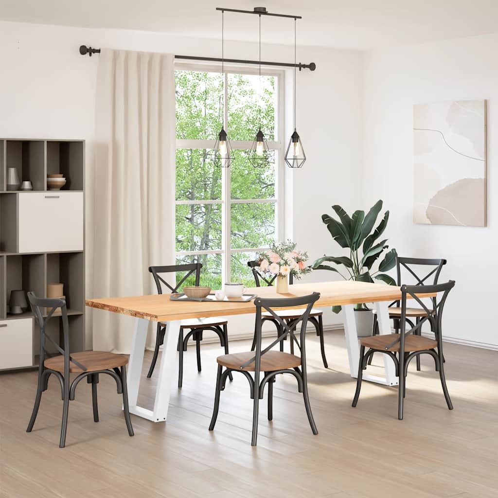Pieds de table à manger en U 2 pièces Blanc 60 x (72-73) cm Acier - XIOS