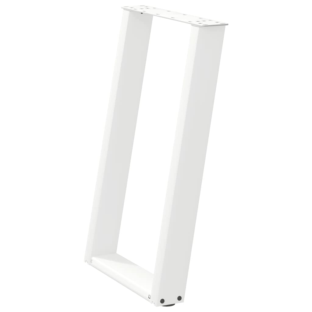 Pieds de table à manger en U 2 pièces Blanc 60 x (72-73) cm Acier - XIOS