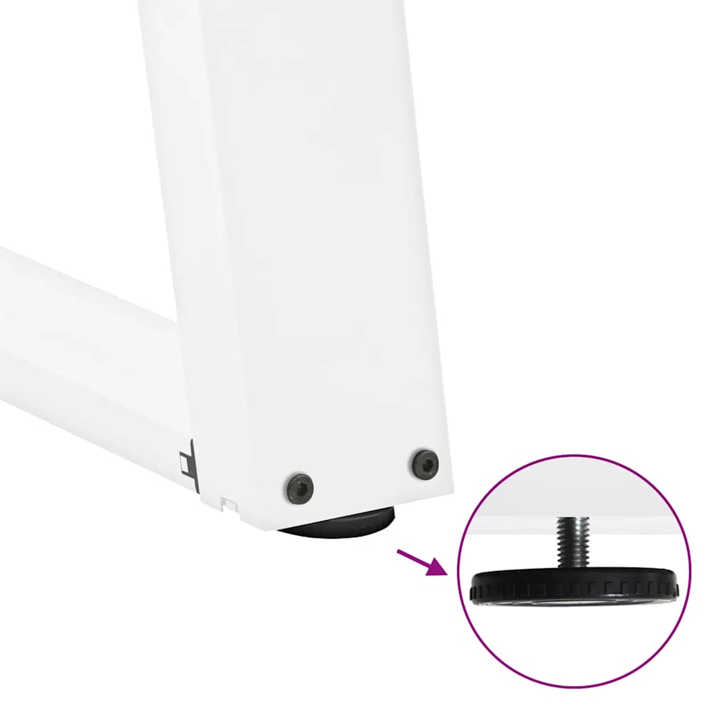 Pieds de table à manger en U 2 pièces Blanc 60 x (72-73) cm Acier - XIOS