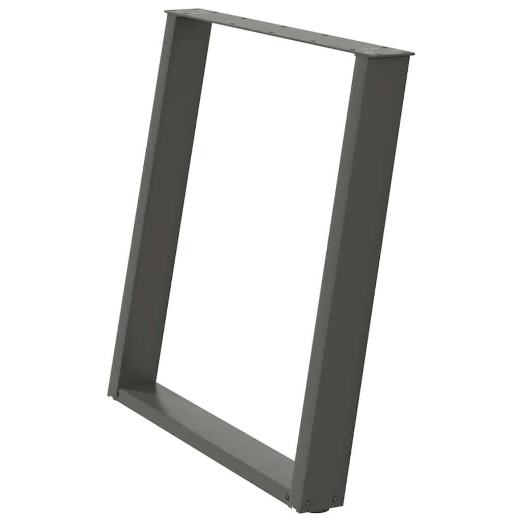 Pieds de table à manger en U 2 pièces Anthracite 70 x (72-73) cm Acier - XIOS