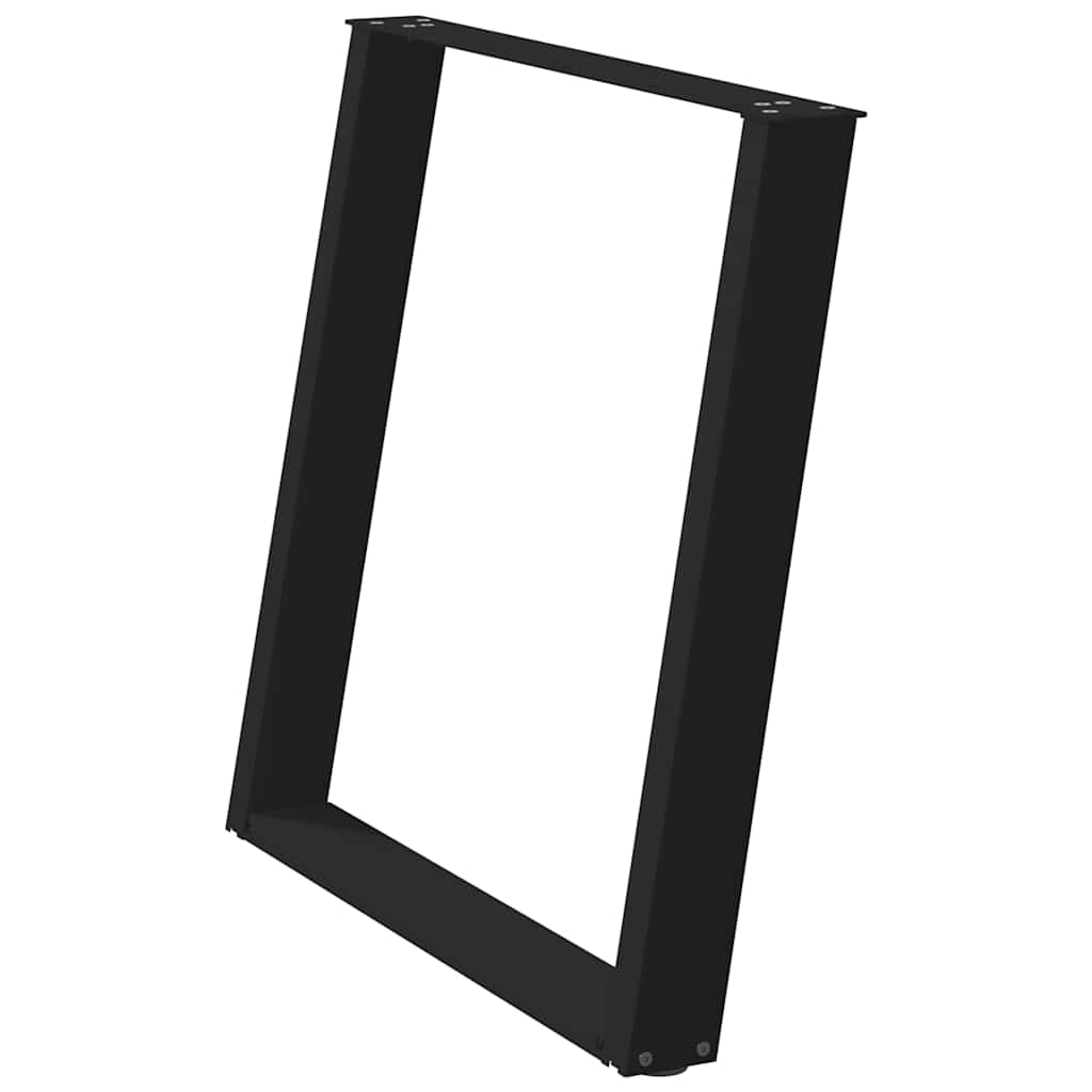 Pieds de table à manger en U 2 pièces Noir 80 x (72-73) cm Acier - XIOS