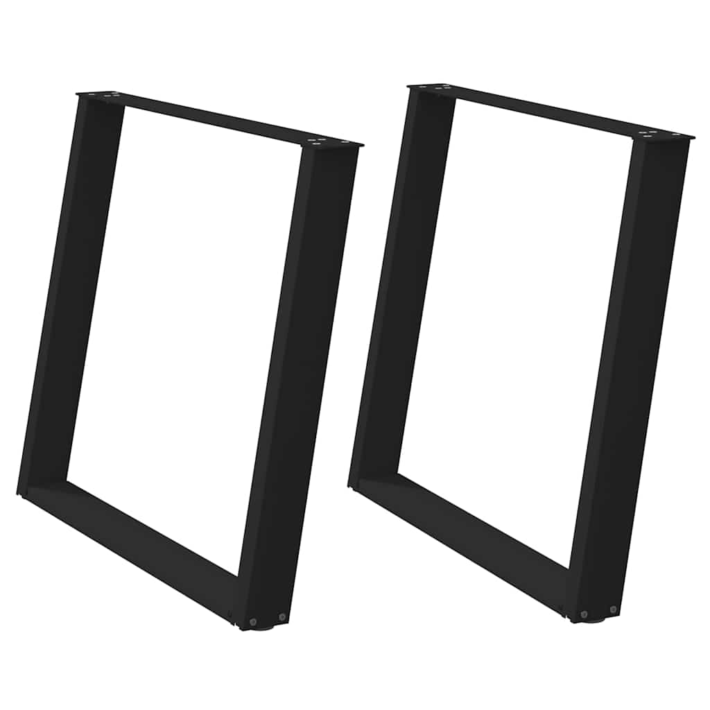 Pieds de table à manger en U 2 pièces Noir 90 x (72-73) cm Acier - XIOS