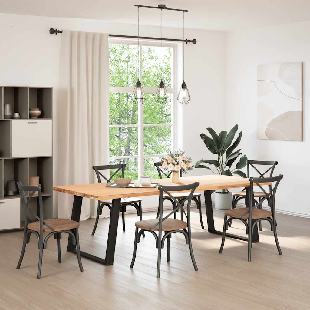 Pieds de table à manger en U 2 pièces Noir 90 x (72-73) cm Acier - XIOS
