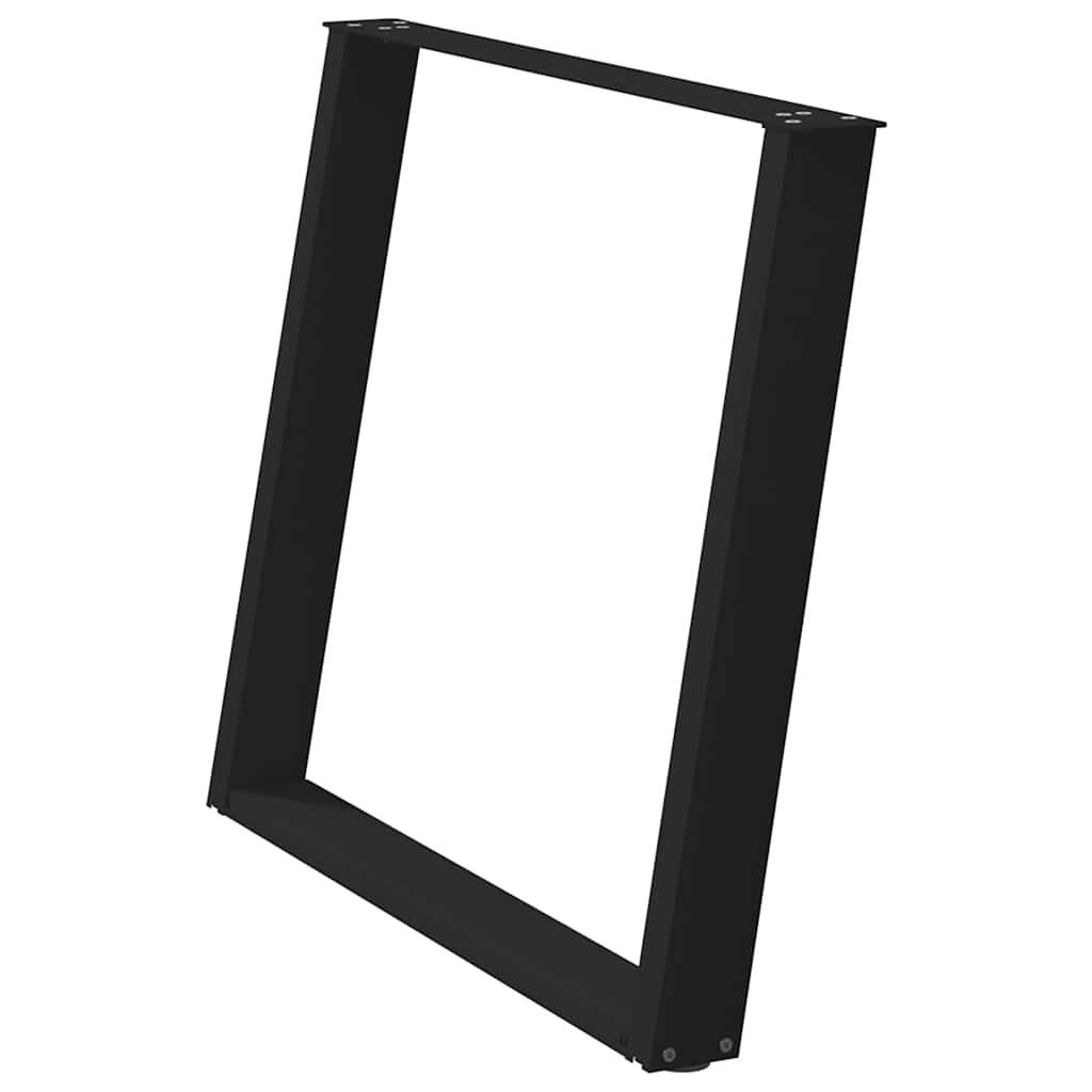 Pieds de table à manger en U 2 pièces Noir 90 x (72-73) cm Acier - XIOS