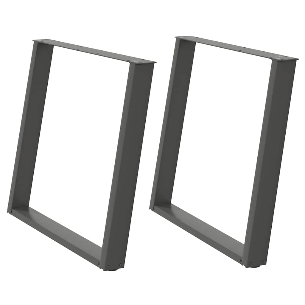 Pieds de table à manger en U 2 pièces Anthracite 90 x (72-73) cm Acier - XIOS