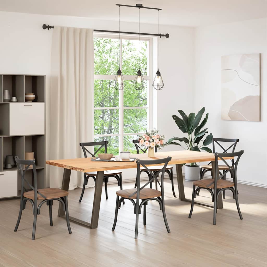 Pieds de table à manger en forme de U, 2 pièces, acier naturel, 90 x (72-73) cm - XIOS