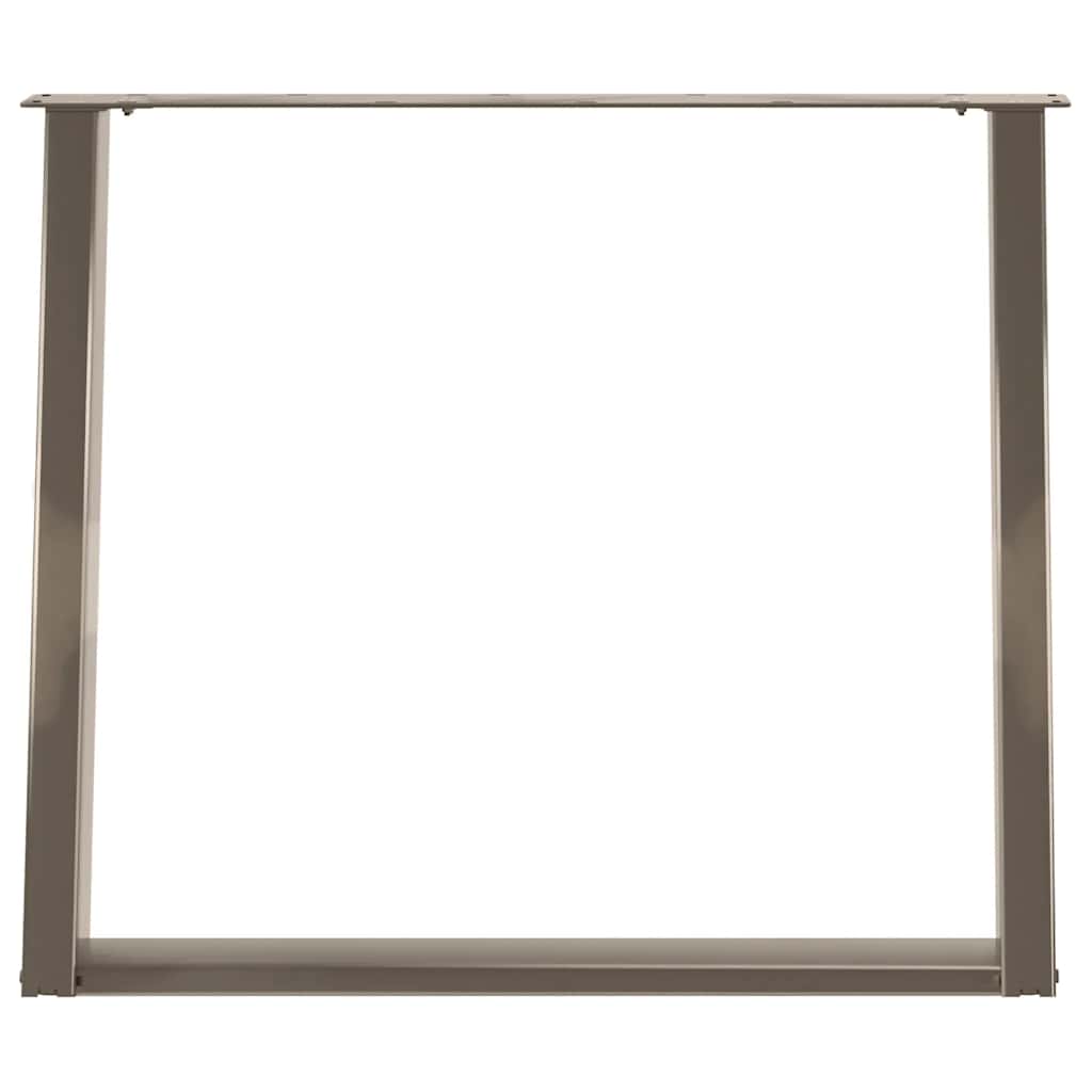 Pieds de table à manger en forme de U, 2 pièces, acier naturel, 90 x (72-73) cm - XIOS
