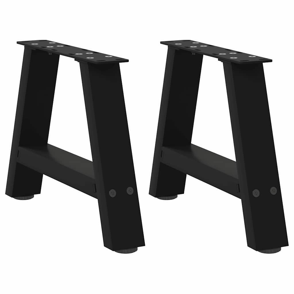Pieds de table basse en forme de A, 2 pièces, noir, 50 x (30-31) cm, acier - XIOS