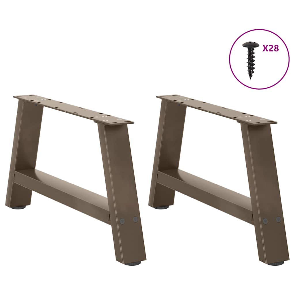 Pieds de table basse en forme de A, 2 pièces, 60 x (30-31) cm, acier - XIOS