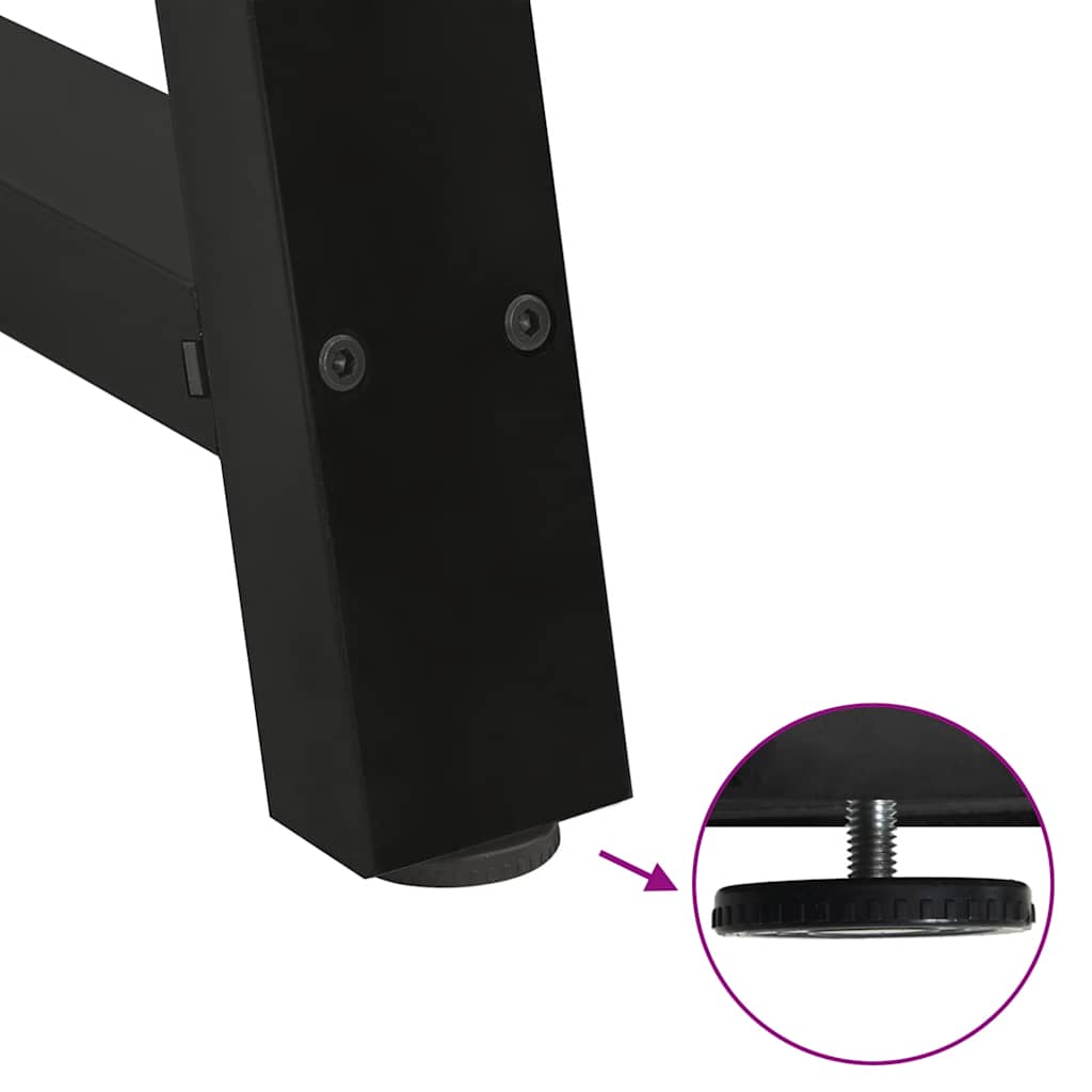 Pieds de table basse en forme de A, 2 pièces, noir, 70 x (30-31) cm, acier - XIOS