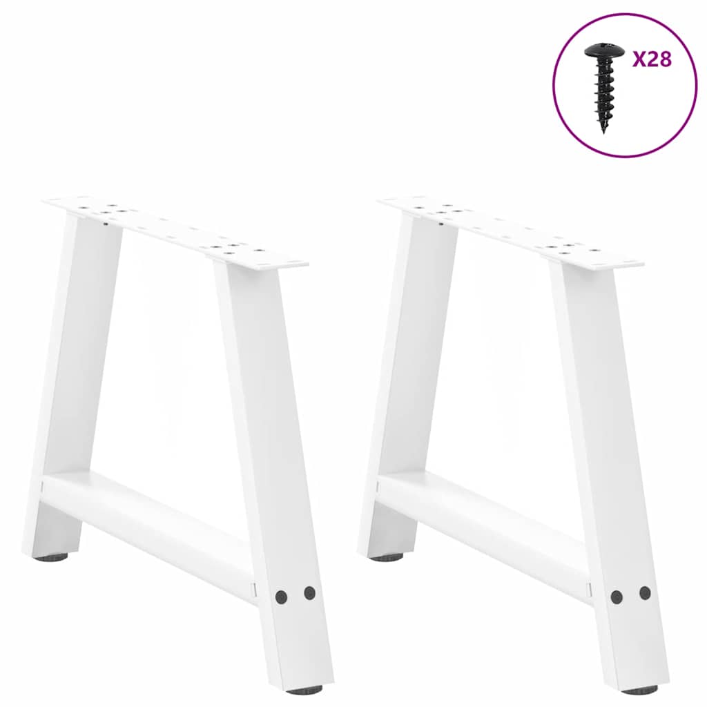 Pieds de table basse en forme de A 2 pièces Blanc 70 x (42-43) cm Acier - XIOS