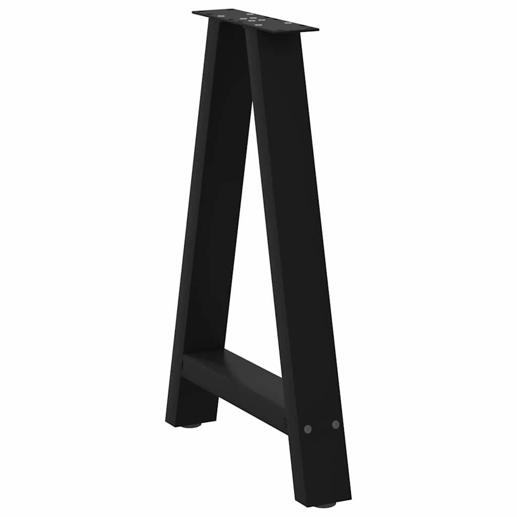 Pieds de table à manger en forme de A, 2 pièces, noir, 50 x (72-73) cm, acier - XIOS