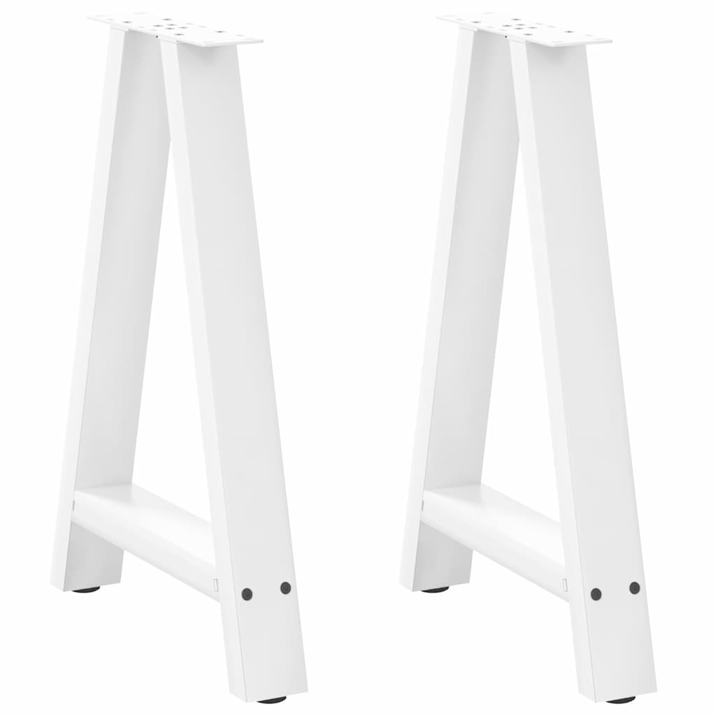 Pieds de table à manger en forme de A, 2 pièces, blanc, 50 x (72-73) cm, acier - XIOS