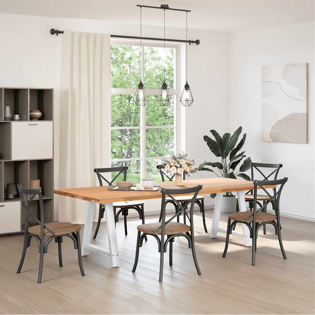 Pieds de table à manger en forme de A 2 pièces Blanc 80 x (72-73) cm Acier - XIOS