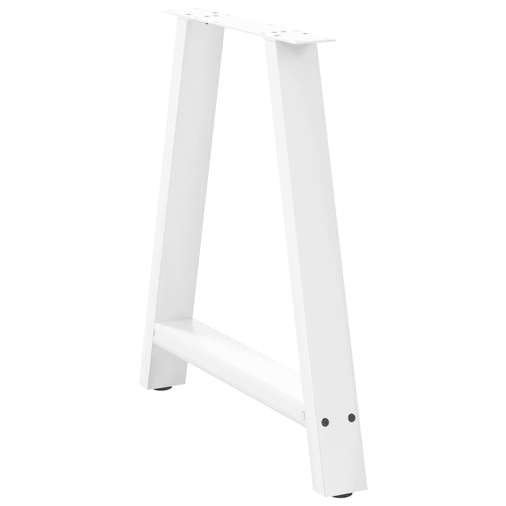 Pieds de table à manger en forme de A 2 pièces Blanc 80 x (72-73) cm Acier - XIOS
