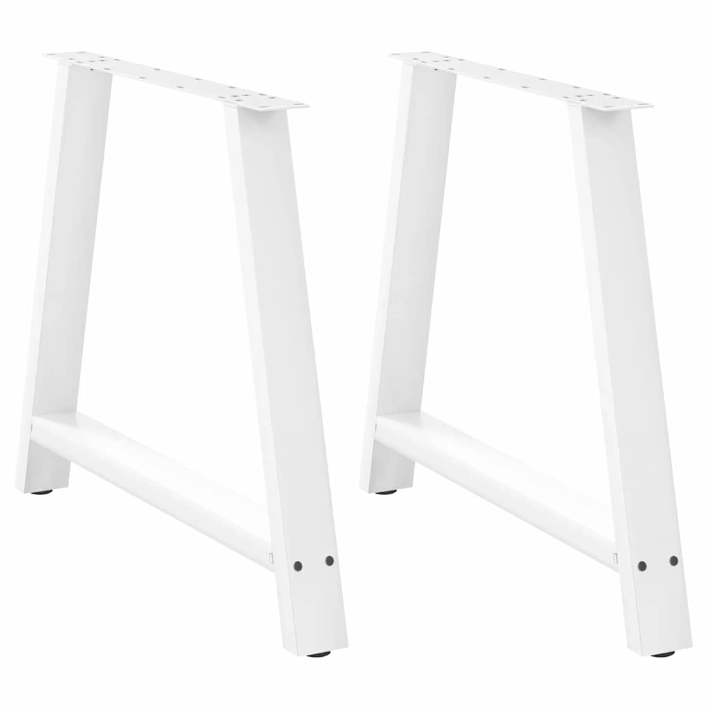 Pieds de table à manger en forme de A, 2 pièces, blanc, 100 x (72-73) cm, acier - XIOS