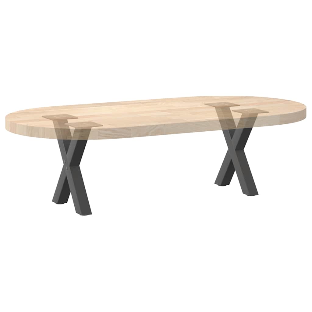 Pieds de table basse en forme de X, 2 pièces, anthracite, 30 x (30-31) cm, acier - XIOS