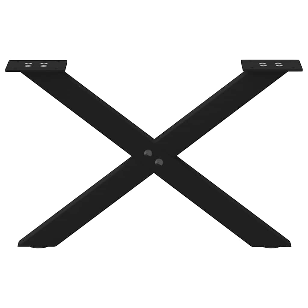 Pieds de table basse en forme de X, 2 pièces, noir, 50 x (30-31) cm, acier - XIOS