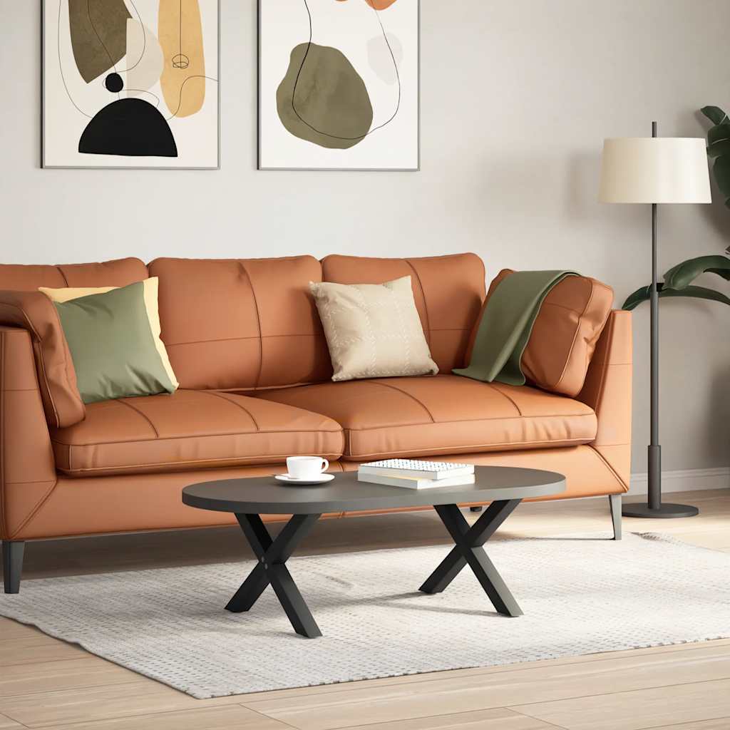 Pieds de table basse en forme de X, 2 pièces, noir, 60 x (30-31) cm, acier - XIOS