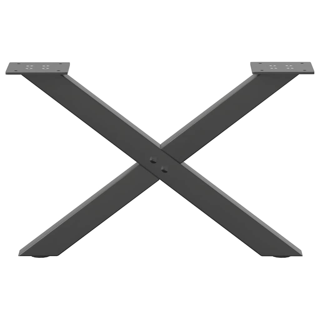 Pieds de table basse en forme de X 2 pièces Anthracite 60 x (30-31) cm Acier - XIOS