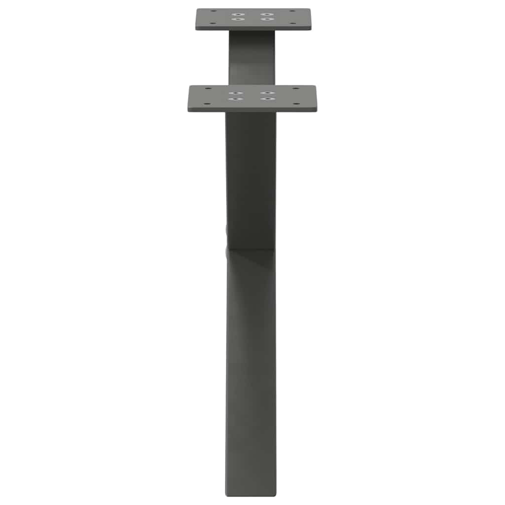 Pieds de table basse en forme de X 2 pièces Anthracite 60 x (30-31) cm Acier - XIOS