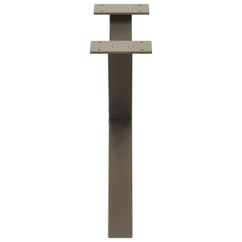 Pieds de table basse en forme de X, 2 pièces, acier naturel, 60 x (30-31) cm - XIOS