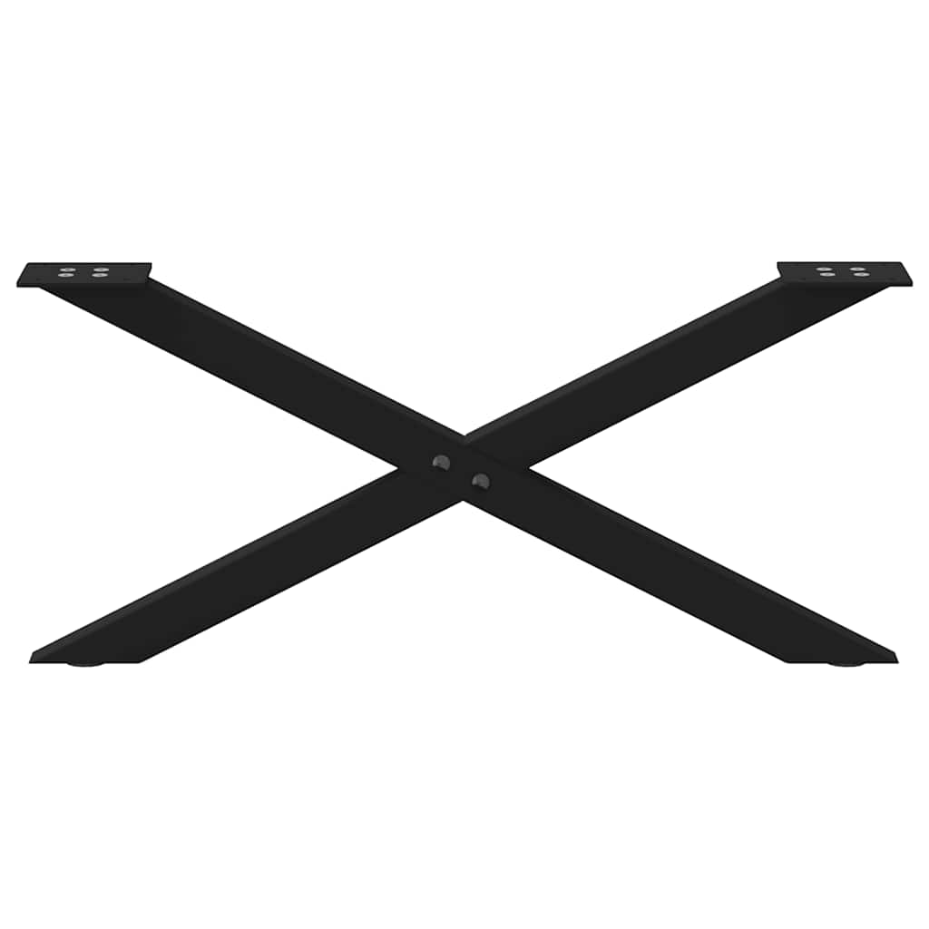 Pieds de table basse en forme de X, 2 pièces, noir, 70 x (30-31) cm, acier - XIOS