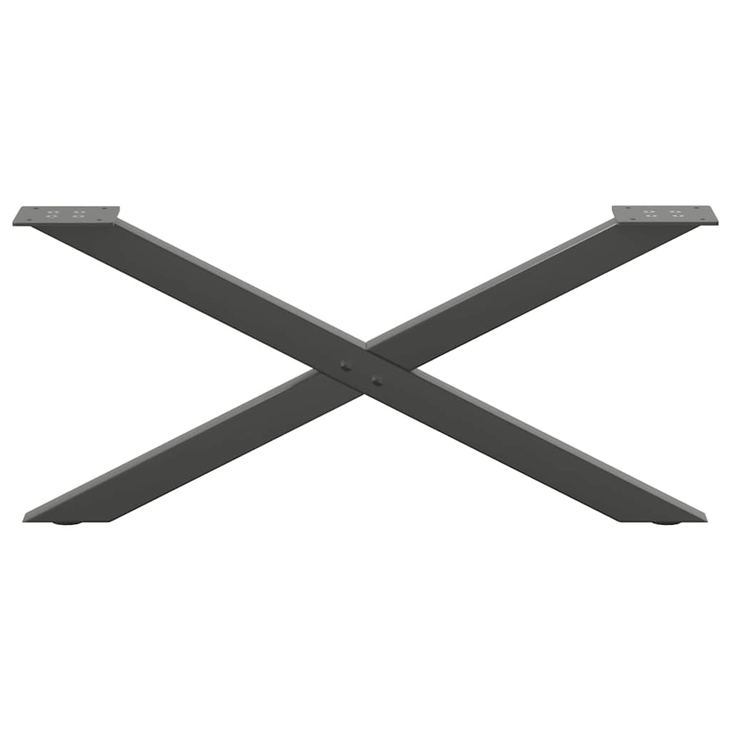 Pieds de table basse en forme de X, 2 pièces, anthracite, 70 x (30-31) cm, acier - XIOS