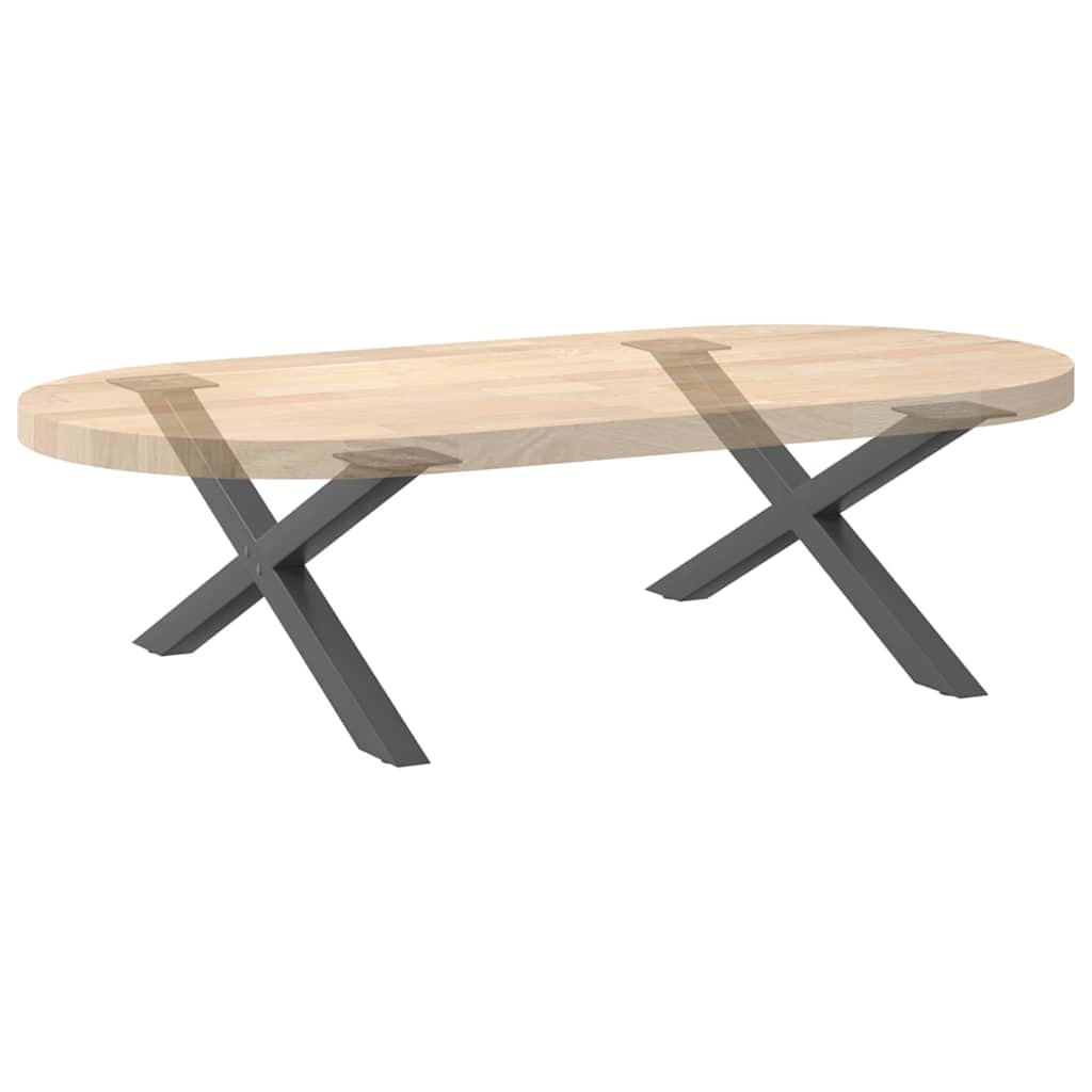 Pieds de table basse en forme de X, 2 pièces, anthracite, 70 x (30-31) cm, acier - XIOS