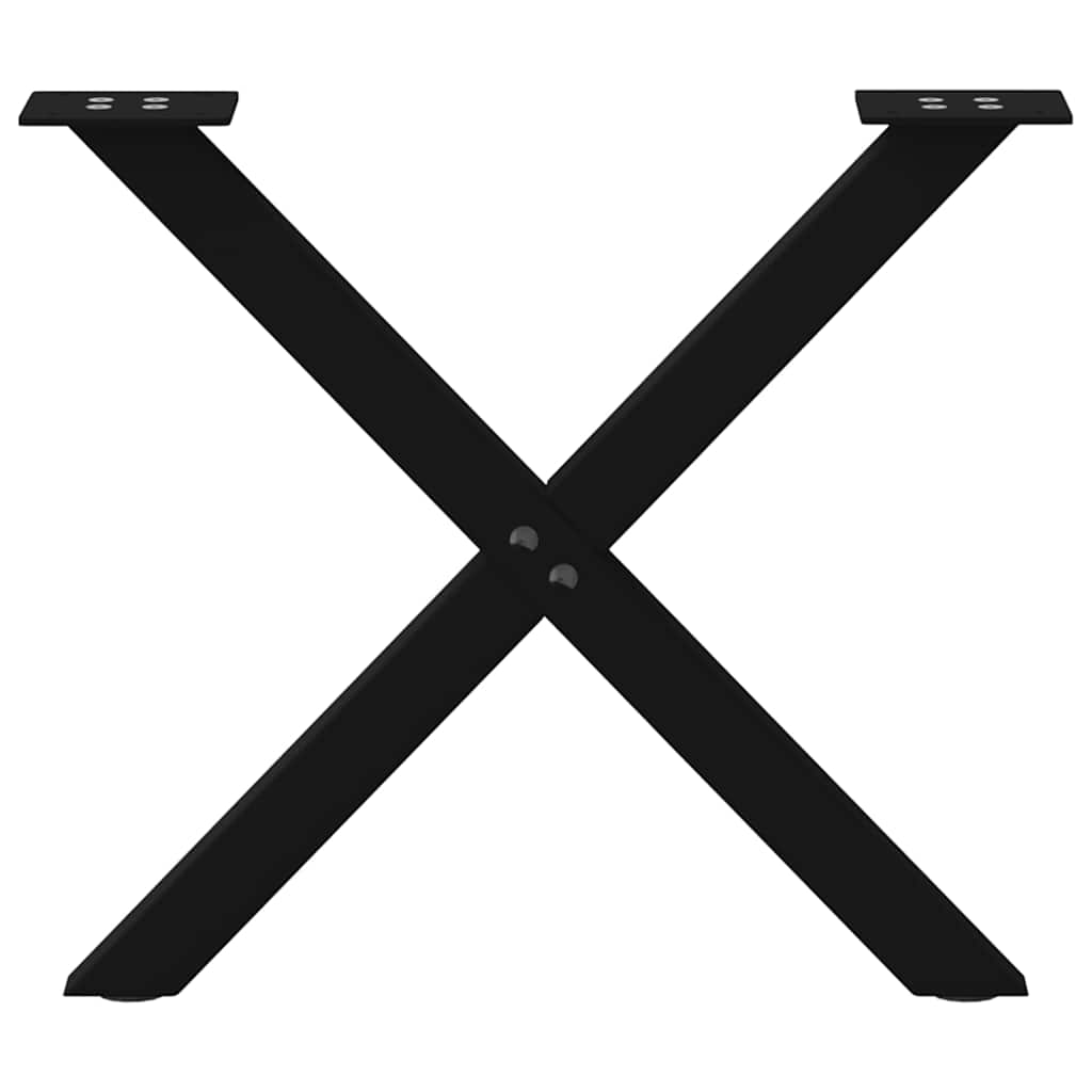 Pieds de table basse en forme de X, 2 pièces, noir, 50 x (42-43) cm, acier - XIOS