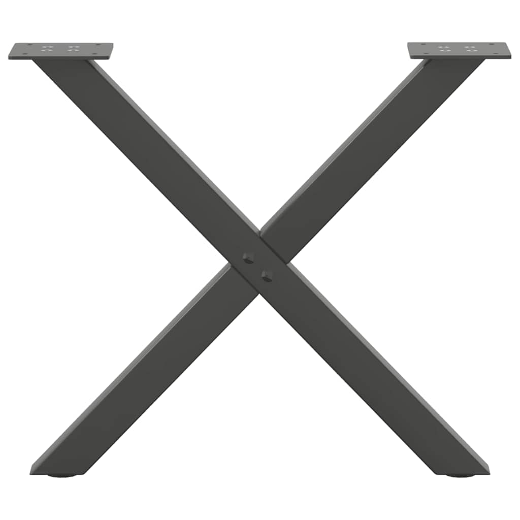 Pieds de table basse en forme de X, 2 pièces, anthracite, 50 x (42-43) cm, acier - XIOS