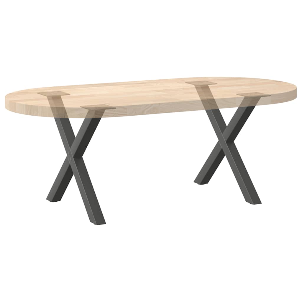Pieds de table basse en forme de X, 2 pièces, anthracite, 50 x (42-43) cm, acier - XIOS