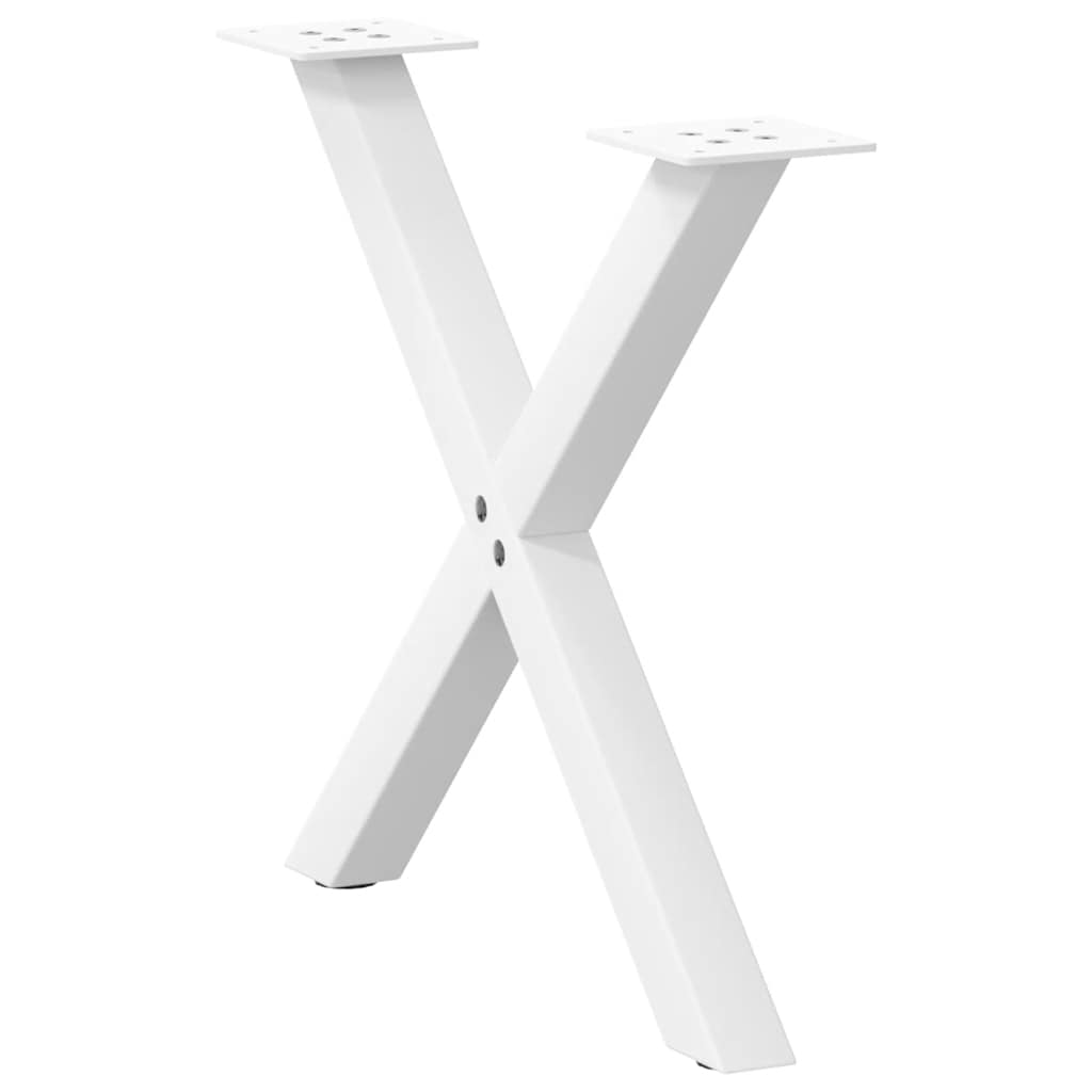 Pieds de table basse en forme de X, 2 pièces, blanc, 60 x (42-43) cm, acier - XIOS