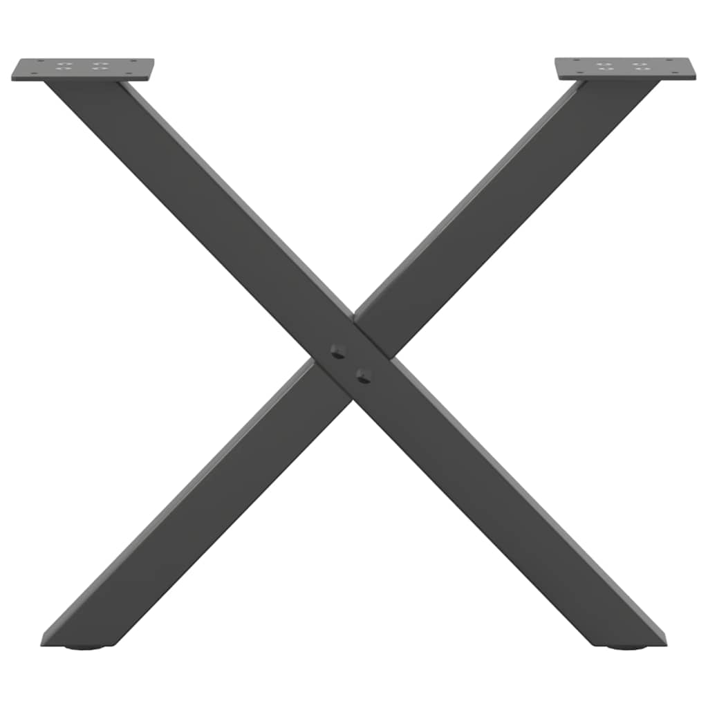 Pieds de table basse en forme de X, 2 pièces, anthracite, 60 x (42-43) cm, acier - XIOS