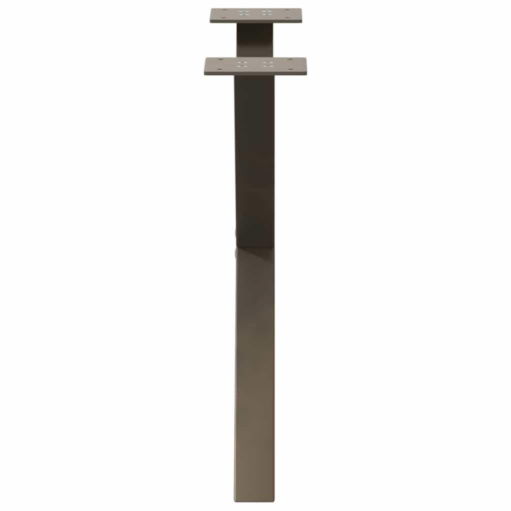 Pieds de table basse en forme de X, 2 pièces, acier naturel, 60 x (42-43) cm - XIOS