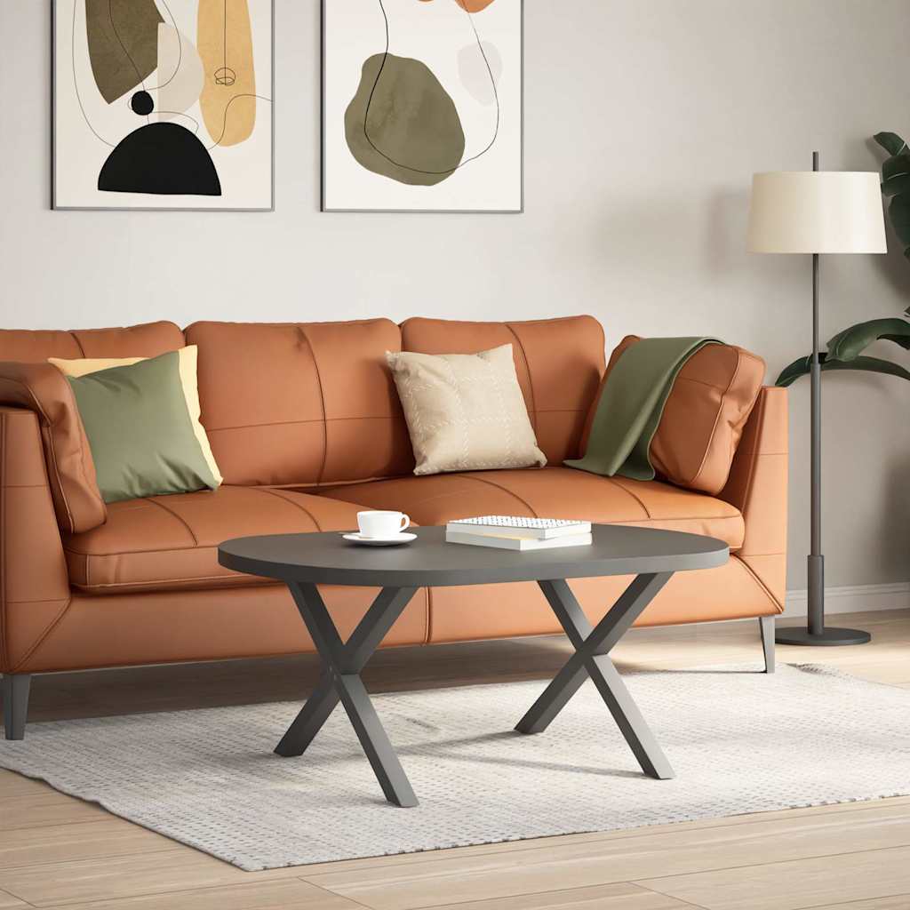 Pieds de table basse en forme de X, 2 pièces, anthracite, 70 x (42-43) cm, acier - XIOS