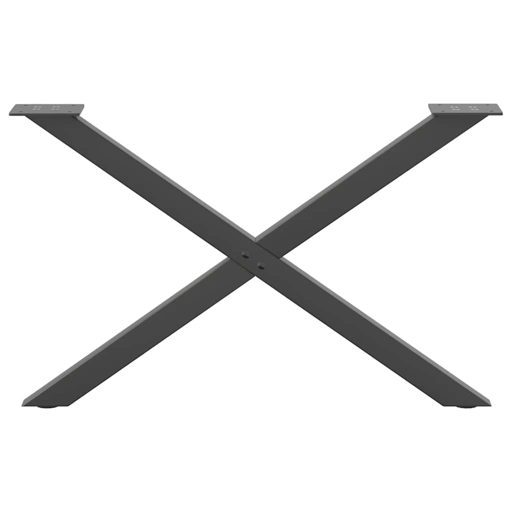 Pieds de table basse en forme de X, 2 pièces, anthracite, 70 x (42-43) cm, acier - XIOS