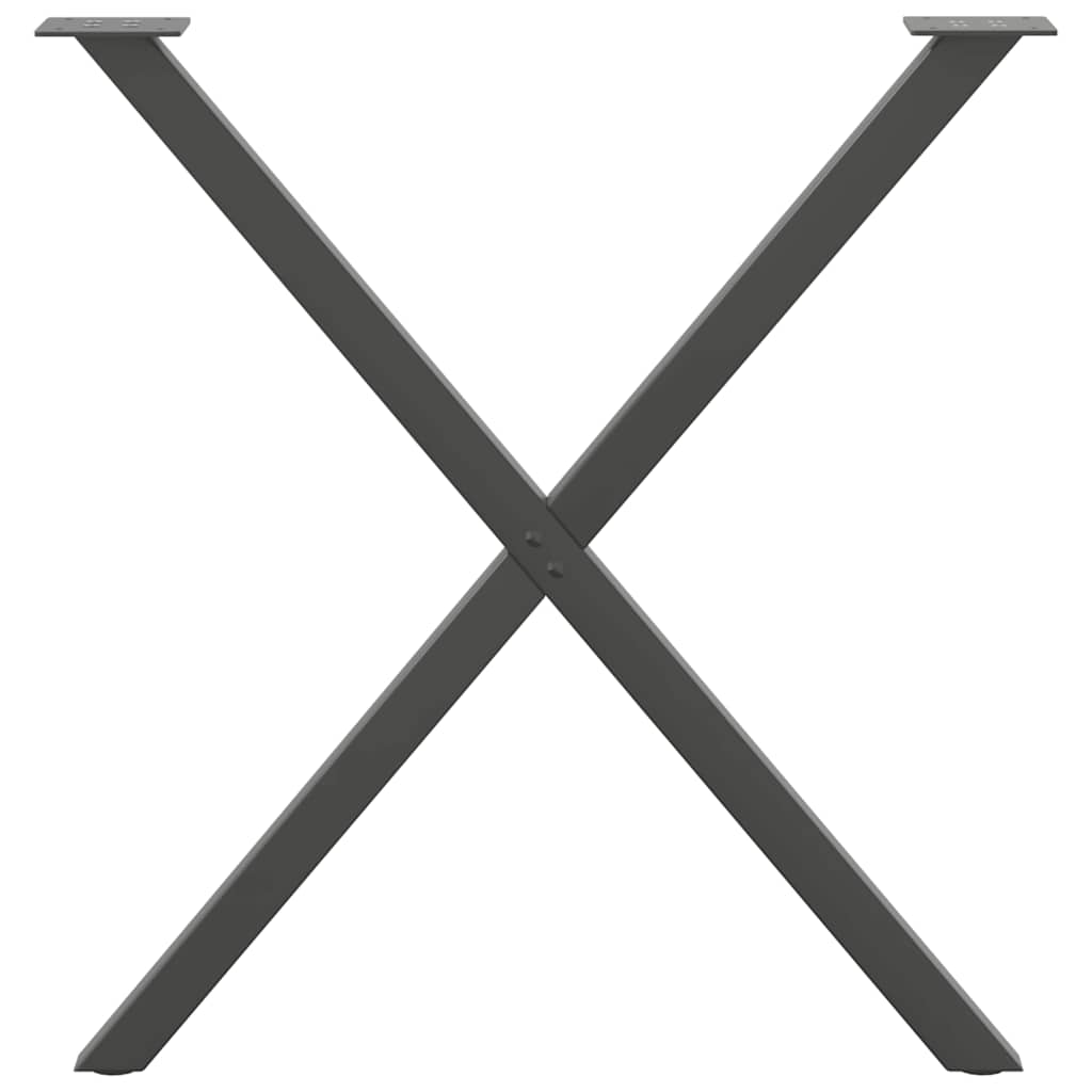 Pieds de table à manger en forme de X, 2 pièces, anthracite, 80 x (72-73) cm, acier - XIOS