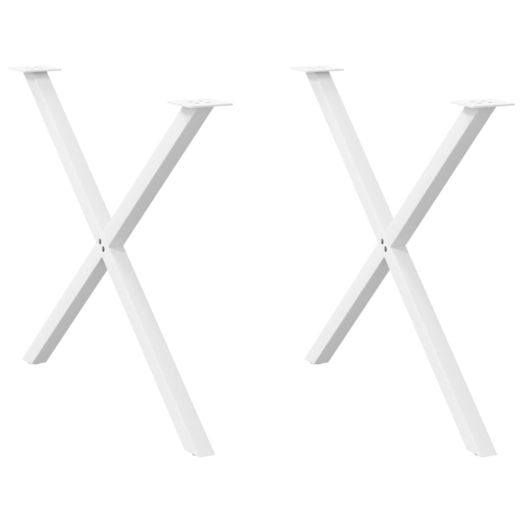 Pieds de table à manger en forme de X, 2 pièces, blanc, 90 x (72-73) cm, acier - XIOS