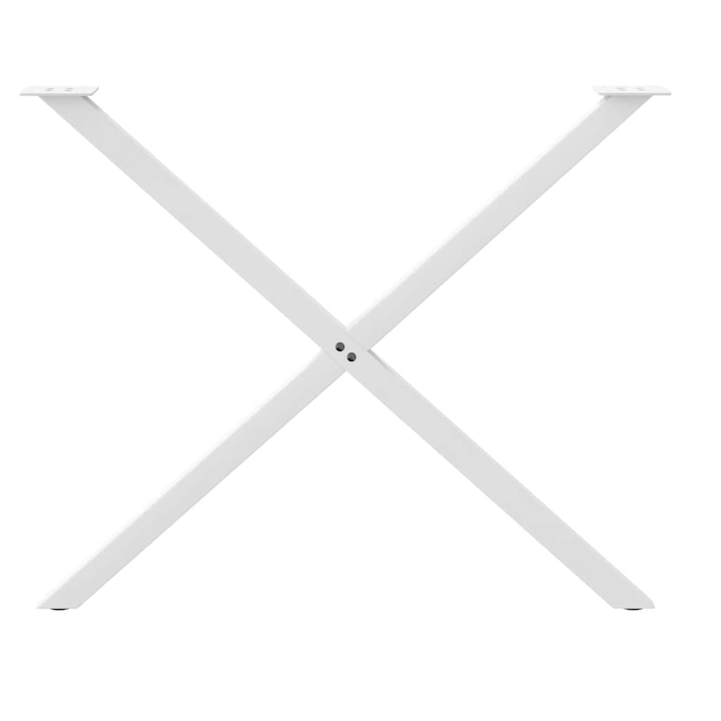 Pieds de table à manger en forme de X, 2 pièces, blanc, 90 x (72-73) cm, acier - XIOS