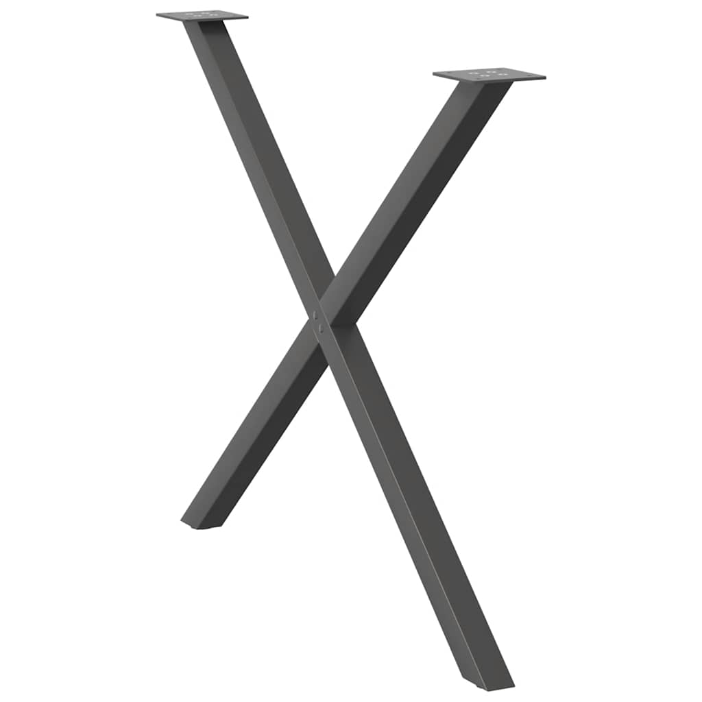 Pieds de table à manger en forme de X 2 pièces Anthracite 90 x (72-73) cm Acier - XIOS