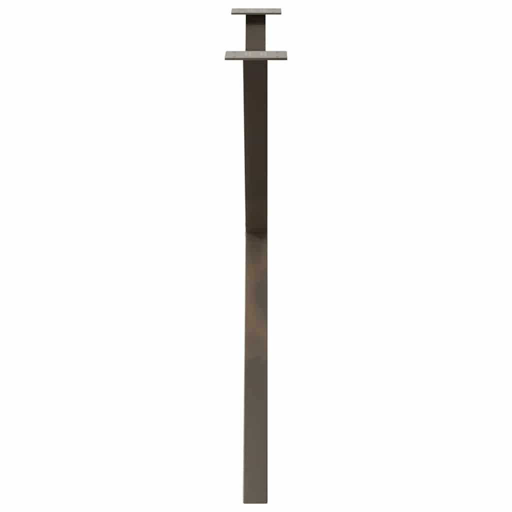 Pieds de table à manger en forme de X, 2 pièces, acier naturel, 90 x (72-73) cm - XIOS