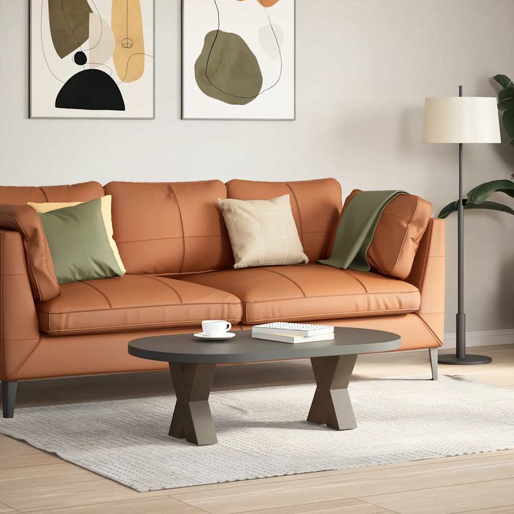 Pieds de table basse en forme de X, 2 pièces, acier naturel, 30 x (30-31) cm - XIOS