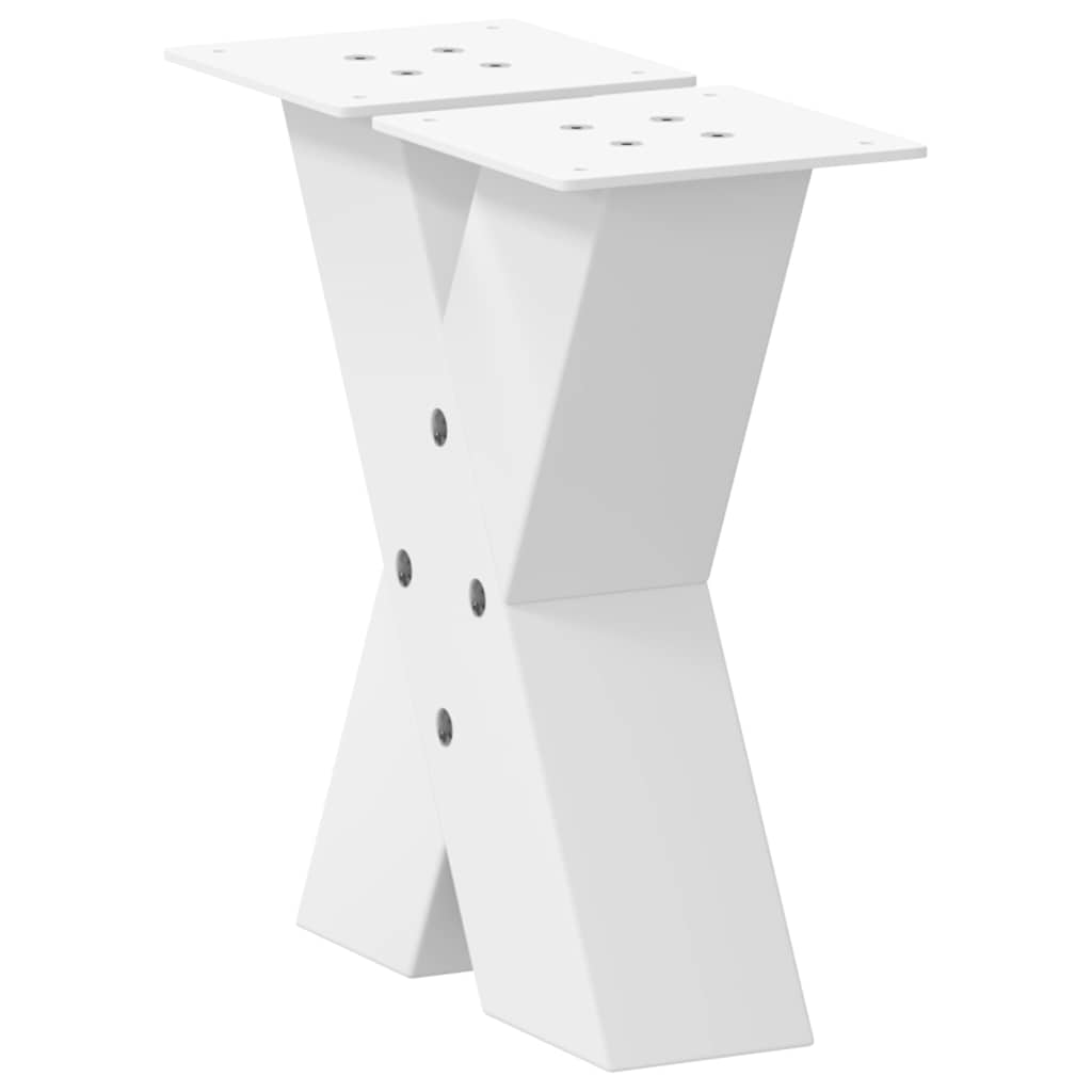 Pieds de table basse en forme de X, 2 pièces, blanc, 40 x (30-31) cm, acier - XIOS
