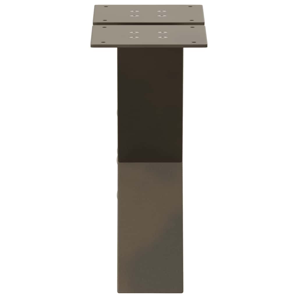 Pieds de table basse en forme de X, 2 pièces, acier naturel, 40 x (30-31) cm - XIOS